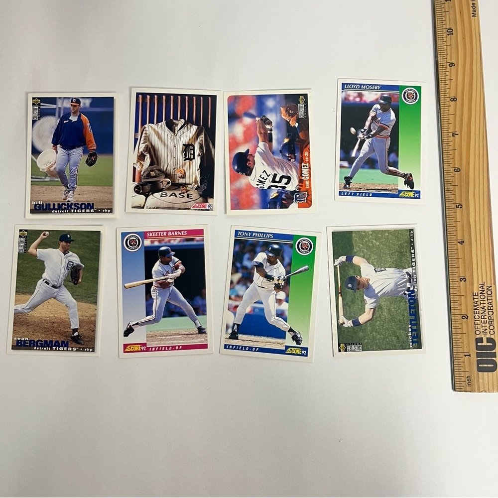 vintage 90s detroit tigers baseball card lot crafting junk journal collecting‎